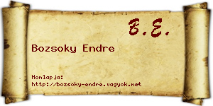 Bozsoky Endre névjegykártya